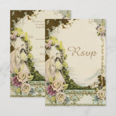 bruid en room Romantic Wedding RSVP Kaartje (Voorkant / Achterkant)