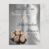 Bruid en Rozen Save The Date Aankondiging Ansichtk (Voorkant)