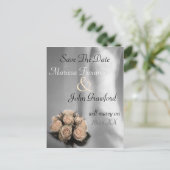 Bruid en Rozen Save The Date Aankondiging Ansichtk (Staand voorkant)
