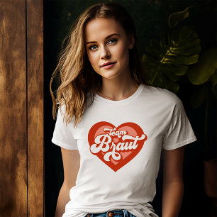 Bruid En Team Bruid Bachelorette Retro Hart T-shirt