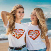 Bruid En Team Bruid Bachelorette Retro Hart T-shirt