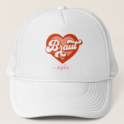 Bruid En Team Bruid Bachelorette Retro Hart Trucker Pet (Voorkant)
