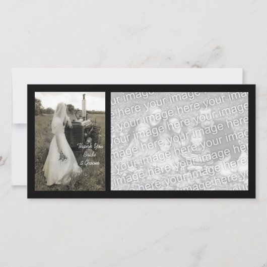 Bruid en Tractor Country Wedding Dank u Bedankkaart (Voorkant)