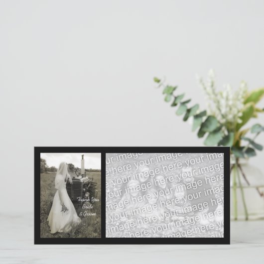 Bruid en Tractor Country Wedding Dank u Bedankkaart (Staand voorkant)