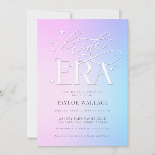 bruid era bruids douche uitnodiging (Voorkant)