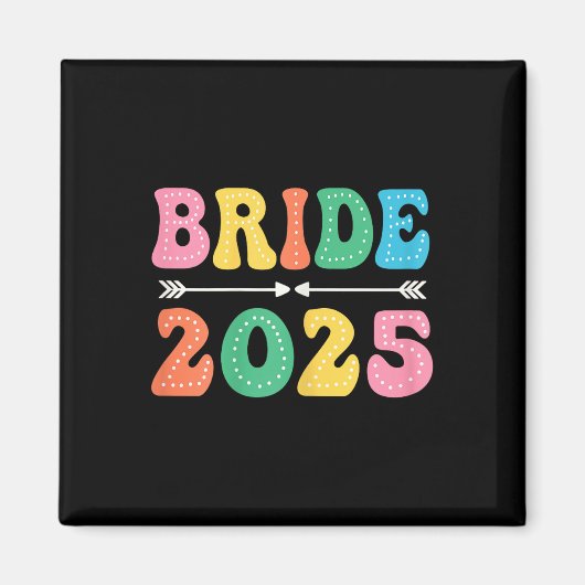 Bruid Est 2025 Getrouwd Bruidsfeest Bachel Magneet (Voorkant)