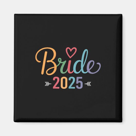 Bruid Est 2025 Getrouwd Bruidsfeest Bachel Magneet (Voorkant)