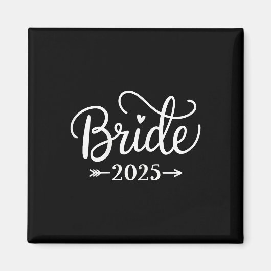 Bruid Est 2025 Getrouwd Bruidsfeest Bachel Magneet (Voorkant)