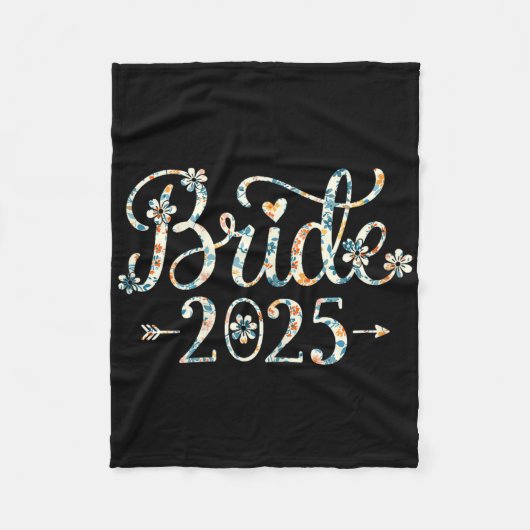 Bruid Est 2025 Getrouwd Trouwen Bruidsfeest Afsche Fleece Deken (Voorkant)