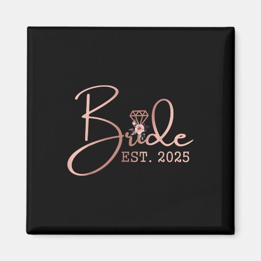 Bruid Est 2025 Mevrouw Bachelorette Party Bruiloft Magneet (Voorkant)