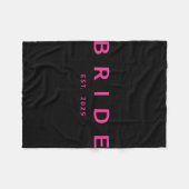 Bruid Est. 2025 Roze Bruidsdouche Trouwfeest Meisj Fleece Deken (Voorkant (Horizontaal))