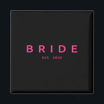 Bruid Est. 2025 Roze Vrijgezellenfeest bruiloft Ba Magneet<br><div class="desc">Bruid Est. 2025 Roze Vrijgezellenfeest Huwelijk Bachelorette</div>