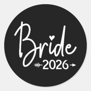 Bruid est 2026 getrouwd huwelijk bruidsfeest ronde sticker
