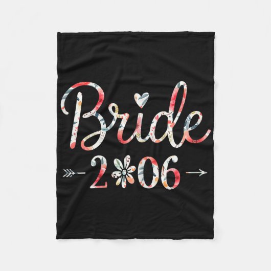 Bruid Est 2026 Getrouwd Trouwen Bruidsfeest Afsche Fleece Deken (Voorkant)