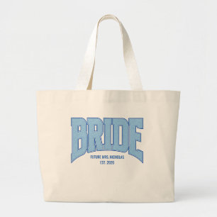 BRUID Faux Glitter Varsity Verlovings Bruids- Grote Tote Bag