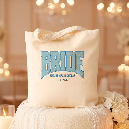 BRUID Faux Glitter Varsity Verlovings Bruids- Tote Bag