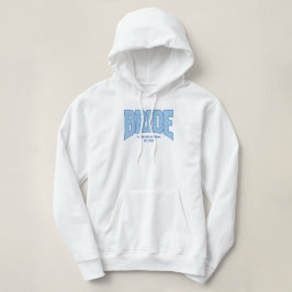 BRUID Faux Glitter Varsity Verlovings Bruidsjurk Hoodie