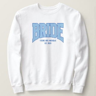 BRUID Faux Glitter Varsity Verlovings Bruidsjurk Trui