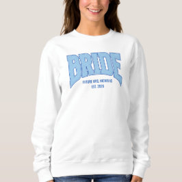 BRUID Faux Glitter Varsity Verlovings Bruidsjurk Trui