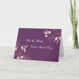 Bruid felicitaties trouwdag kaart pruimen bloemen