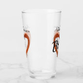 Bruid Flamingo Wedding Heart Glas (Links)