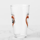 Bruid Flamingo Wedding Heart Glas (Rechts)