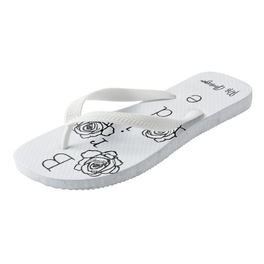 Bruid Flip=Flops met aangepaste naam Teenslippers (Schuin)