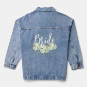 Bruid - Floral Blue Jean Demin jas Denim Jacket (Achterkant)