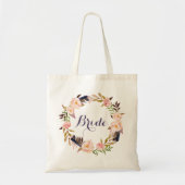 Bruid Floral gepersonaliseerde Canvas tas (Voorkant)