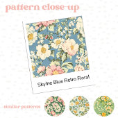 BRUID Florale Varsity-lettering Blauw Retro Tote Bag