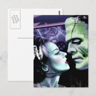 Bruid & Frankie Monsters Verliefd Horror Ansichtka Briefkaart