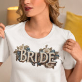 Bruid Geborduurde Faux Patch Floral Tri-Blend Shirt