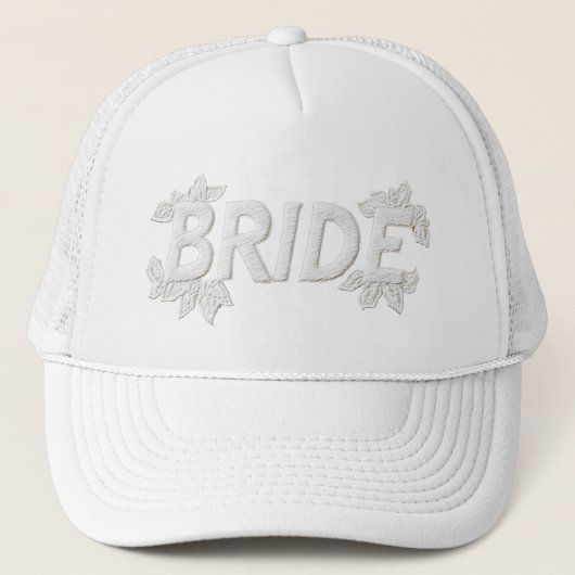 Bruid geborduurde faux patch trucker pet (Voorkant)