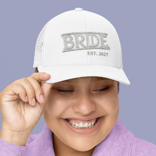 Bruid geborduurde Faux Pearl Patch Trucker Pet