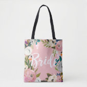 Bruid geborsteld Bloemen Trouwfeest Roze Tote Bag (Voorkant)