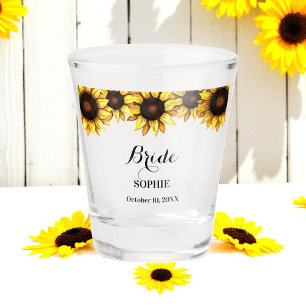 Bruid Geel Wit Bruiloftsbloem Shot Glas