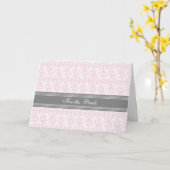 bruid gefeliciteerd trouwdag Kaart roze grijs (Gele Bloem)