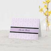 Bruid Gefeliciteerd Trouwdag Lila Damask Kaart (Gele Bloem)