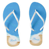 Bruid gepersonaliseerde strand bruiloft | Teenslip Teenslippers (Voetbed)