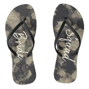 Bruid Gifts Sandalen Shades of Golds and Blacks Teenslippers