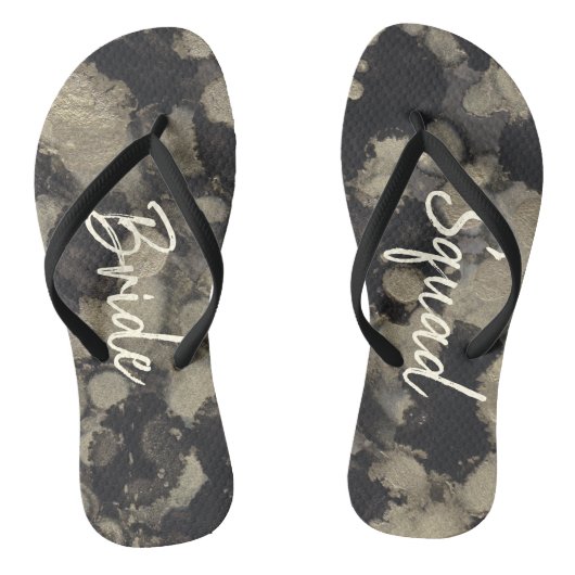 Bruid Gifts Sandalen Shades of Golds and Blacks Teenslippers (Voetbed)