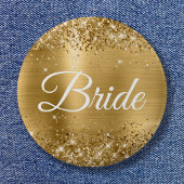 bruid-glittergoudfolie ronde button 5,7 cm