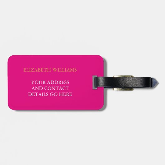 Bruid Goud Datum Hart Gepersonaliseerd Bagagelabel (Achterkant horizontaal)