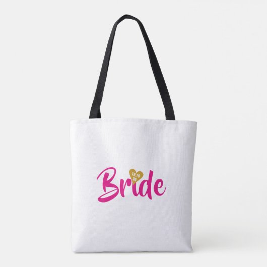 Bruid Goud Datum Hart Persoonlijk Tote Bag (Achterkant)