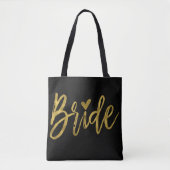 Bruid Goud en Zwarte Wedding Party Bag Tote Bag (Voorkant)