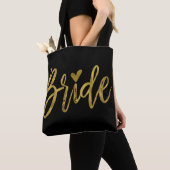 Bruid Goud en Zwarte Wedding Party Bag Tote Bag (Dichtbij)