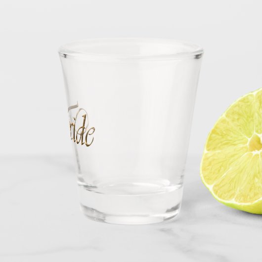 Bruid, goud script elegant chic duidelijk shot glas (Rechts)