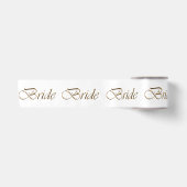 Bruid goud script kalligrafie patroon elegant chic satijnen lint (Voorkant)