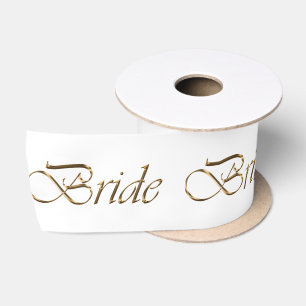 Bruid goud script kalligrafie patroon elegant chic satijnen lint