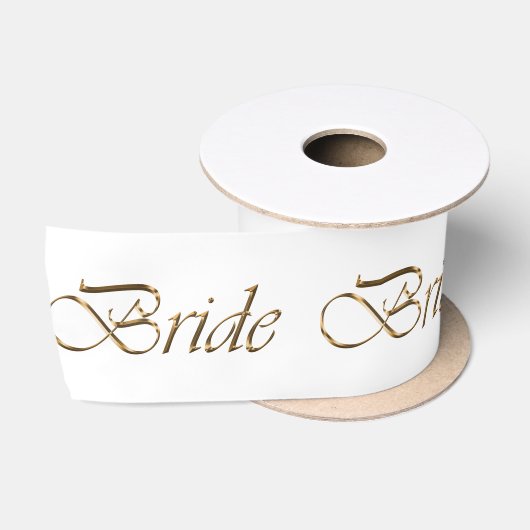 Bruid goud script kalligrafie patroon elegant chic satijnen lint (Spoel)